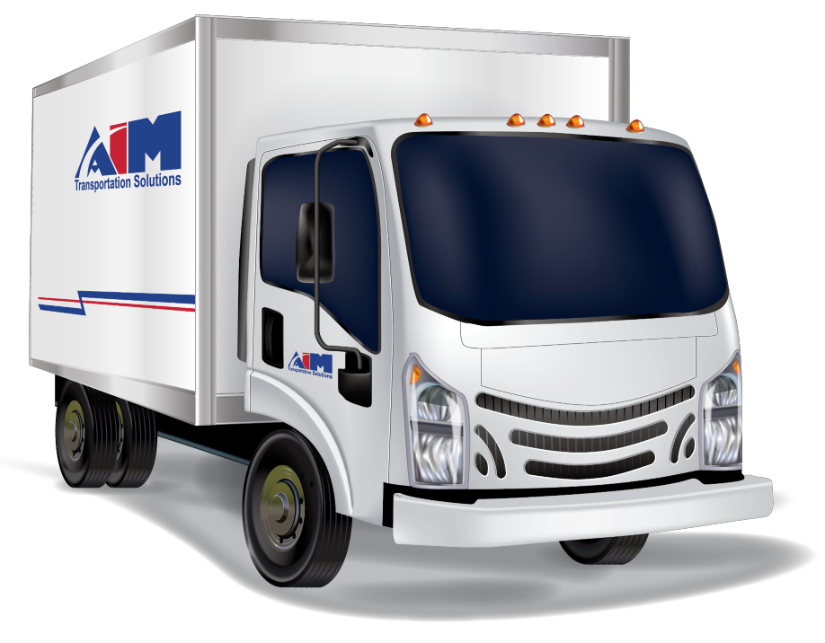 Illustrated depiction of Aim cube van